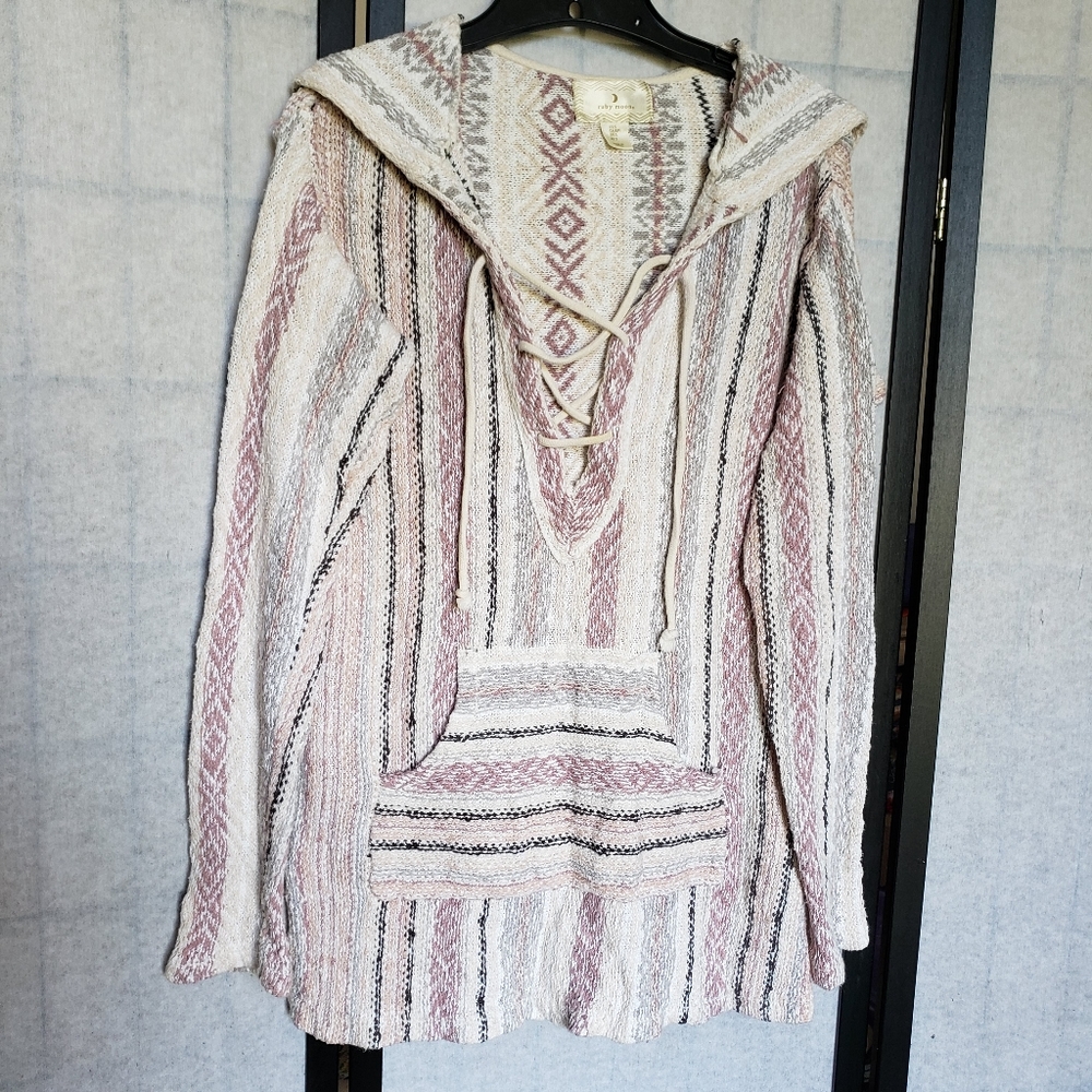 Ruby Moon Women's Cotton Multi-Colored Hooded Car… - image 1